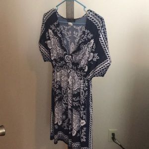 Blue and white summer dress